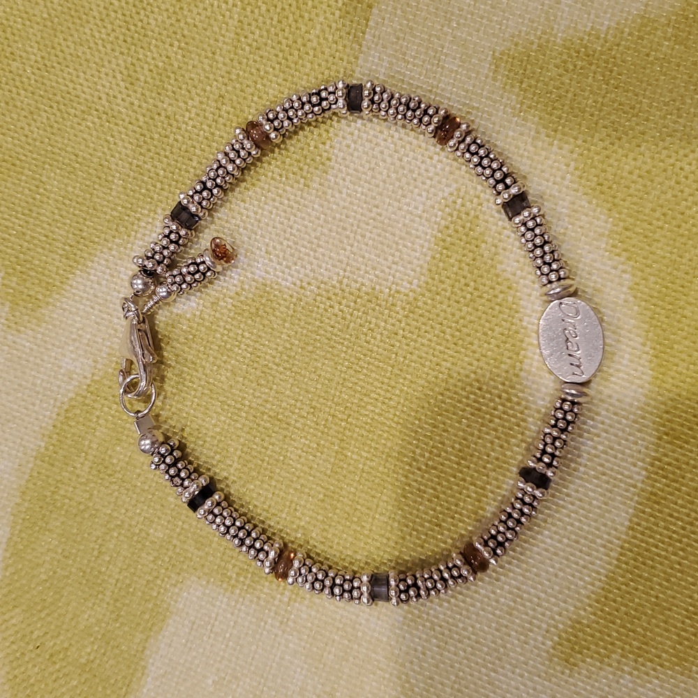 Silpada Sterling Silver .925 Israel Dream Link Bracelet w Beads in Between